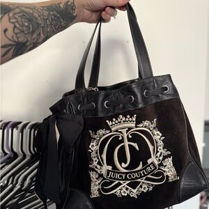 Juicy Couture Black and Brown Tote Bag vintage y2k daydreamer rare